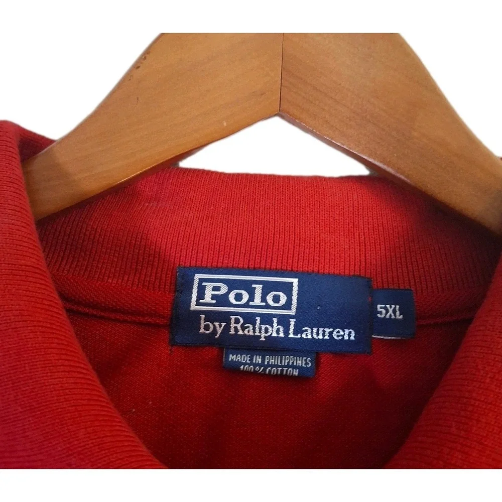 Polo Ralph Lauren Mens 2XL* Red Big Pony Short Sleeve Cotton Mesh Polo Shirt
